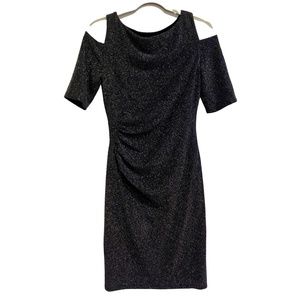 Ralph Lauren Navy Blue Off-Shoulder Sparkly Dress